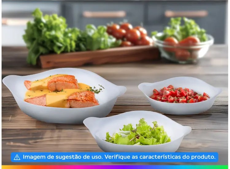 Conjunto de Assadeiras de Vidro Marinex