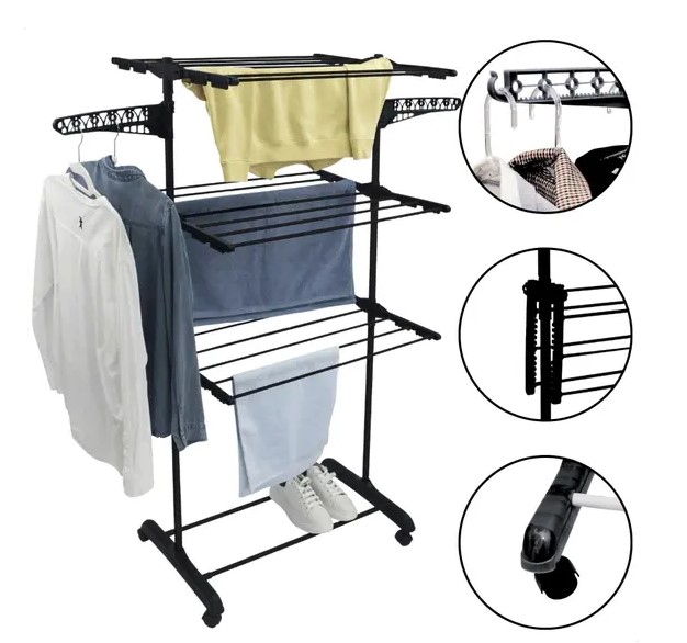 Varal De Chão Vertical Para Roupas