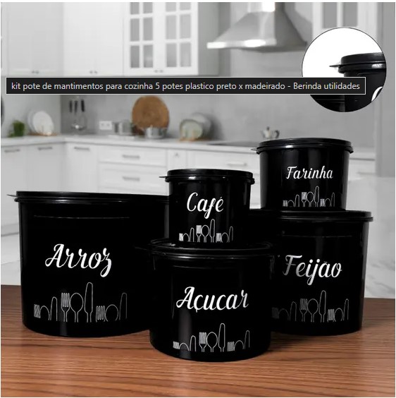 kit pote de mantimentos para cozinha